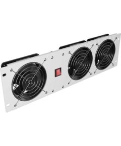 Lanberg Vertical Ventilation Panel 19" 3U for Rack three Fans 230V AK-1506-S Grey Serveri un to komponentes