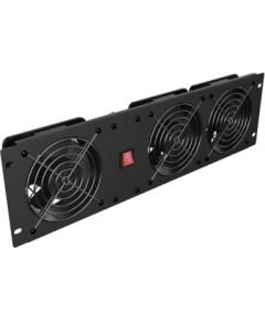 Lanberg Vertical Ventilation Panel 19" 3U for Rack three Fans 230V AK-1506-B Black Serveri un to komponentes