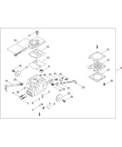 Carburetor, diaphragm CS-3410, 335S, Echo  Резервные акции