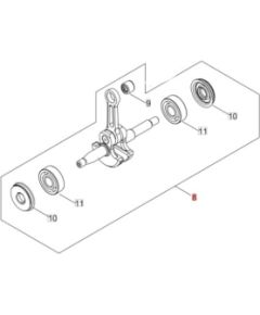 Crankshaft asy CS-3410, 335S, Echo Piederumi dārza tehnikai