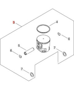 Piston kit CS-3410, 335S, Echo Rezerves daļas