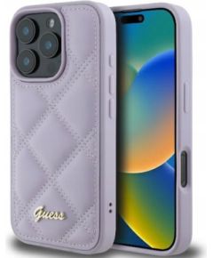 Guess Quilted Metal Logo Case Aizsargapvalks Priekš Apple iPhone 16 Pro Max Neoriģinālie Maciņi