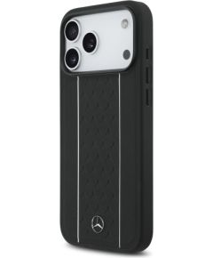 Mercedes Leather Star Pattern and Stripes MagSafe Case Aizsargapvalks priekš Apple iPhone 17 Pro Max Neoriģinālie Maciņi