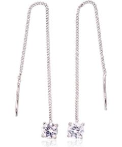 Серебряные серьги #2203744(PRh-Gr)_CZ, Серебро 925°, родий (покрытие), Цирконы, 1.5 гр. Klipši un citi auskari