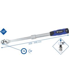 Teleskopiskā sprūdatslēga 1/2´´, 305-445mm, Brilliant Tools Muciņas 