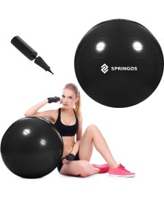 Фитнес мяч Springos FB0014 65 см с насосом черный Велосипеды