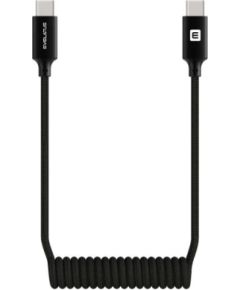Evelatus   AutoSpring Coiled Cable USB C to  USB C connector 1.2M Black Data USB kabeļi
