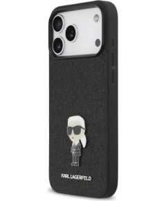 Karl Lagerfeld Fixed Glitter Metal Ikonik Case Aizsargapvalks priekš Apple iPhone 17 Pro Max Neoriģinālie Maciņi