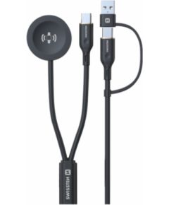 Swissten Беспроводной кабель 2in1 для зарядки Samsung Galaxy Watch / 2x USB-C / USB 1.2m Bezvadu telefonu lādētāji