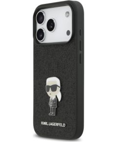 Karl Lagerfeld Fixed Glitter Metal Ikonik Case Aizsargapvalks priekš Apple iPhone 17 Pro Neoriģinālie Maciņi