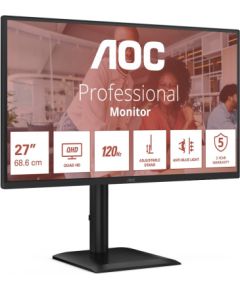 AOC Q27E4CV 27 " IPS QHD 16:9 120 Hz 4 ms 2560 x 1440 pixels 350 cd/m² HDMI ports quantity 1 Black LED / LCD мониторы