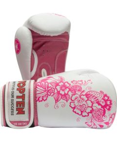 TOP TEN "Ultimate Woman" boksa cimdi, 10 unces, balti un rozā - czarno - różowy Boksa inventārs