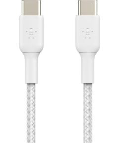 Belkin   BOOST CHARGE  USB-C® to USB-C Cable_Braided, 2M White Дата USB-кабели