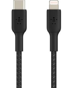 Belkin   BOOST CHARGE  USB-C to Lightning Cable, Braided, 2M Black Дата USB-кабели