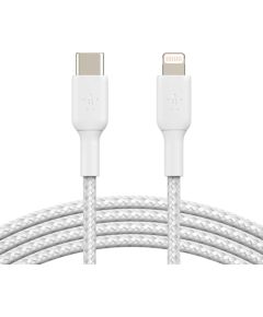 Belkin   BOOST CHARGE  USB-C to Lightning Cable, Braided, 2M White Дата USB-кабели