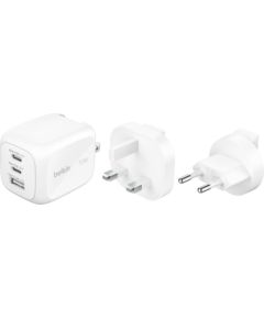 Belkin   BOOSTCHARGE 70w 2C1A Wall Charger with interchangable plug tips UK, EU, US White Telefonu lādētāji 220v