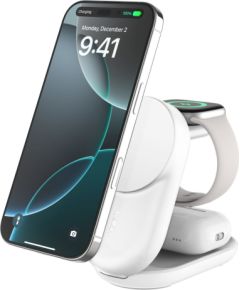 Belkin   UltraCharge 25w Qi2 3in1 Magnetic Charger White Bezvadu telefonu lādētāji