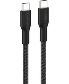Belkin   USB-C TO USB-C 240W 2.0, BRAIDED PCR, 1M Black Дата USB-кабели