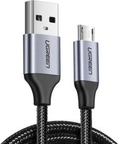 Ugreen   Ugreen US290 60148 USB-A / micro USB 2.4A cable 2m - gray Новинки Компьютерная техника