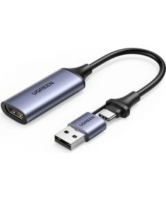 Ugreen   Ugreen CM489 40189 HDMI Adapter (Female) - USB-A / USB-C (Male) - Gray Jaunumi - Datori