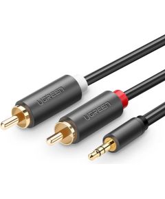Ugreen   Ugreen AV102 10512 cable 3.5 mm mini jack (male) / 2RCA (male) 3m - gray Jaunumi - Datori