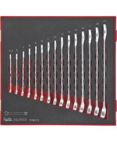 Tengtools Uzgriežņu atslēgu komplekts Teng Tools TED6515; EVA; 15 gab. Mehāniskie instrumenti