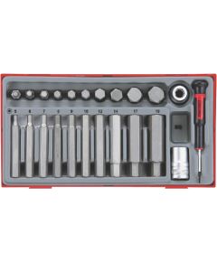 Tengtools Skrūvgriežu uzgaļu komplekts Teng Tools TTHEX23; 23 gab. Piederumi urbjiem