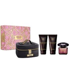 Versace Crystal Noir Dárková sada EDP 90, sprchový gel 100 ml, tělové mléko 100 ml a kosmetická taštička 90ml Парфюмерные наборы