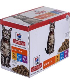 HILL'S Feline Adult Multipack Classic - saszetka 12x85g Kaķu konservi