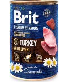 BRIT Premium by nature Junior Turkey with Liver - wet dog food - 400g Suņu barība