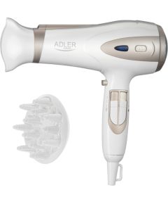 ADLER AD 2248WC HAIR DRYER, WHITE AND CHAMPAGNE Matu fēni