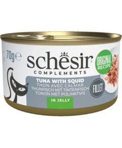 Agras Pet Foods SCHESIR Complements Tuna with squids in jelly - wet cat food - 70g Консервы кошек