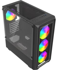 Savio Noctis Glass RGB Cube Black Корпуса