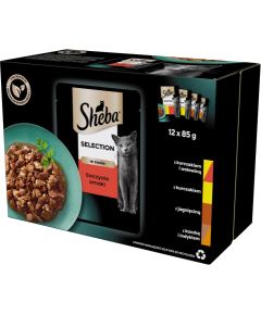 Sheba Selection in Sauce Juicy Flavours 12 x 85 g Консервы кошек