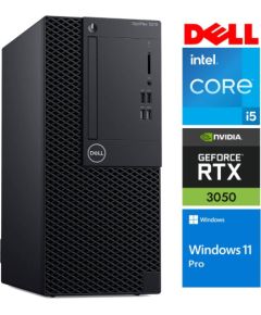 DELL 3070 Tower i5-8400 32GB 512SSD M.2 NVME+2TB RTX3050 6GB WIN11Pro Atjaunoti personālie datori