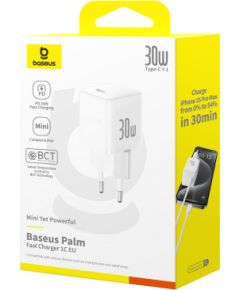 Baseus Sienas ātrais lādētājs Palm 30W USB-C QC3.0 PD3.0, balts Новинки смартфонов и телефонов