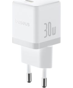 Baseus Sienas ātrais lādētājs Palm 30W USB-C QC3.0 PD3.0 ar USB-C kabeli 1 m, balts Новинки смартфонов и телефонов