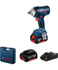 Triecienatslēga Bosch GDS 18V-400 Professional; 18 V; 2x5,0 Ah akum. Trieciena uzgriežņu pistoles ar akumulatoru