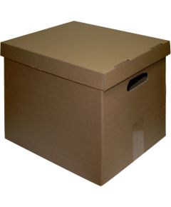 Arhīva kārba SMLT, kartona, 351 x 344 x 287 mm, ar vāku Dokumentu arhivēšana