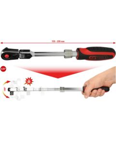 Kstools 1/4" SlimPOWER telescopic-joint reversible ratchet, 72 teeth, KS Tools Ключи трещотки