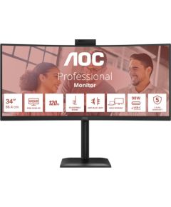 AOC CU34E4CW 34 " VA UWQHD 120 Hz 4 ms 3440 x 1440 pixels 350 cd/m² HDMI ports quantity 2 Black LED / LCD мониторы