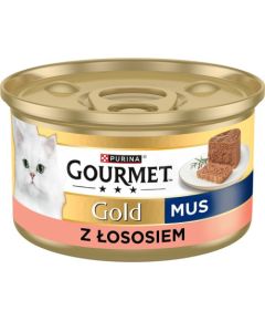PURINA Gourmet Gold Mousse with salmon - wet cat food - 85g Kaķu konservi