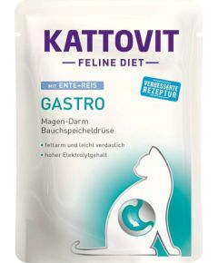 KATTOVIT Feline Diet Gastro Duck with rice - wet cat food - 85g Консервы кошек