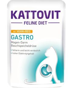 KATTOVIT Feline Diet Gastro Chicken with rice - wet cat food - 85g Консервы кошек