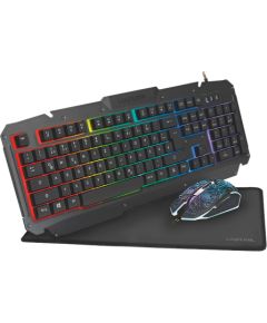 Logilink Gaming-Set, keyboard, mouse and mouspad ID0185 Metal Keyboard, Mouse and Pad Set Wired Mouse included DE Numeric keypad Klaviatūras