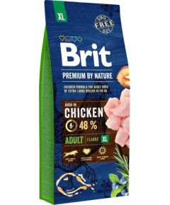 BRIT Premium by Nature Adult XL Chicken - dry dog food - 15 kg Suņu barība