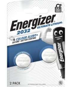 Litija baterija CR2032 3V 254mAh Ultimate Energizer 2gab blisterī Батарейки, аккумуляторы