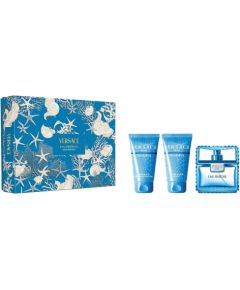 Versace Eau Fraiche Pour Homme zestaw woda toaletowa spray 50ml + żel pod prysznic 50ml + balsam po goleniu 50ml Vīriešu Smaržas