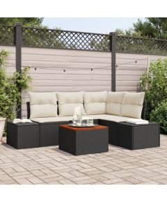 vidaXL Zestaw kanap ogrodowych 5 części Czarny i kremowy Dārza mēbeļu komplekti