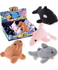 Jokomisiada Pluszowe zwierzątka oceanu z piszczałką - Foczka Delfin Orka Rekin ZA5779 Mīkstās rotaļlietas
